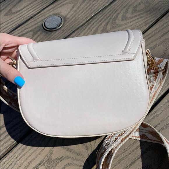 Light pink boho western saddle bag crossbody thick strap purse - Picture 10 of 10